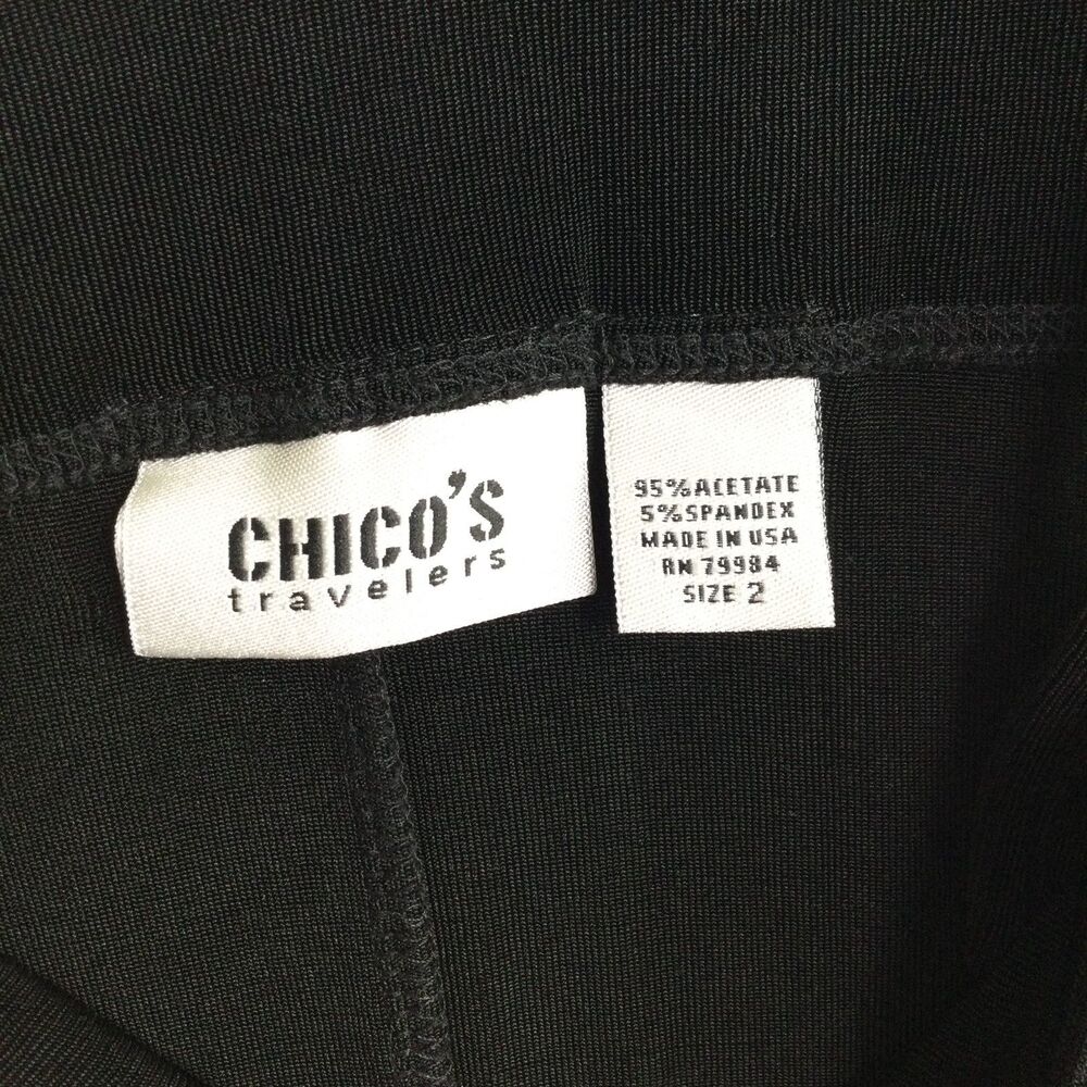 Chico's Travelers Womens Overall  Sleeveless Wide Leg Black Size 2 - Picture 9 of 9